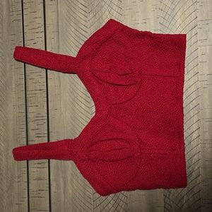 Japana Red Corset-Like Wine Red Crop Top